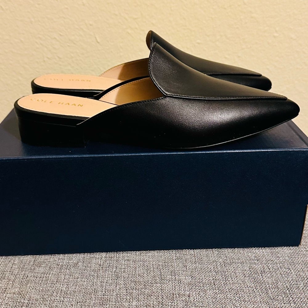 Cole Haan Piper Leather Mules – Black (Size 9)